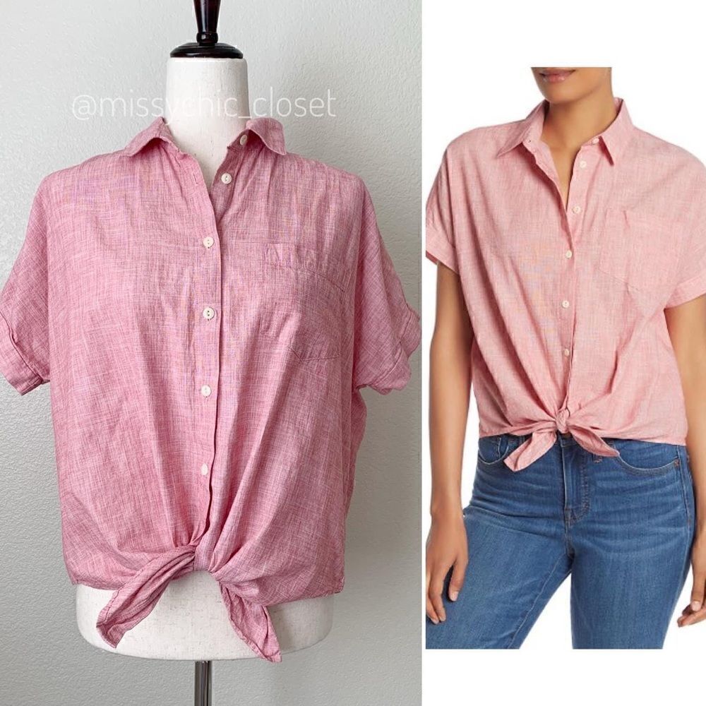 NWOT Madewell 100% Cotton Front Tie Button Down Women’s Shirt